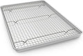 24 Inch Baking Sheet Pans with Rack Set, Natural Aluminum Cookie Sheet by EWFEN