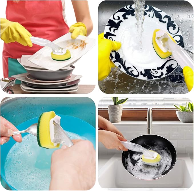 DYMOLL Dish Wand Refills 8Packs, Sponge Replacement Heads, Dish Wand Sponge - Image 5