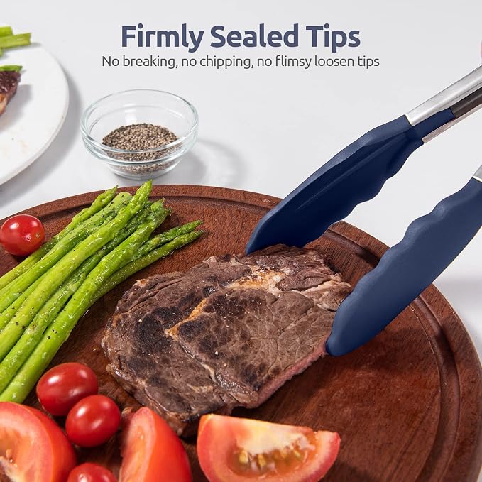 600ºF Heat Resistant Kitchen Tongs: U-Taste 9 in Silicone Cooking Tong - Image 9
