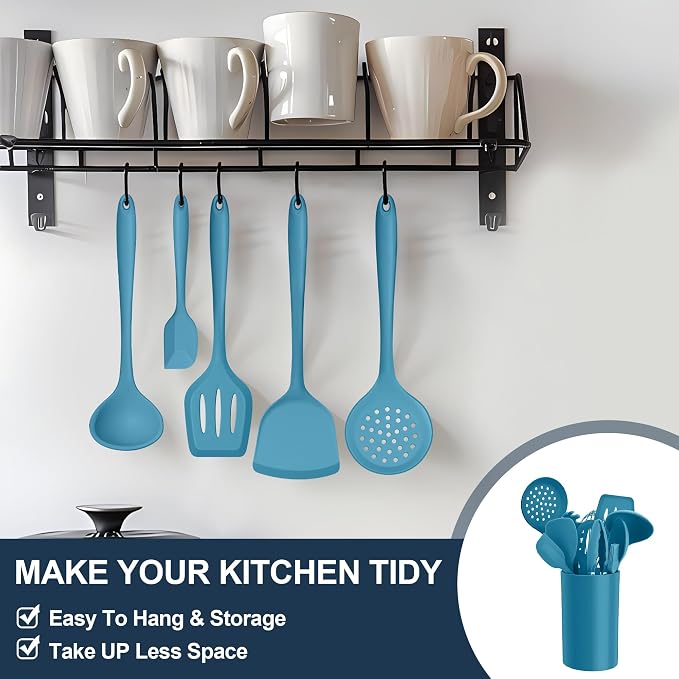 E-far Silicone Cooking Utensils Set, 25 Piece Kitchen Utensils - Image 7