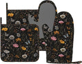 Oven Mitts and Pot Holders Flower Butterfly Boho Botanical Silicone Kitchen by DADABULIU