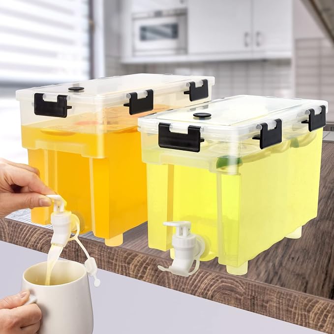 2.5 Gallon Drink Dispenser For Fridge, Beverage Dispenser by COHOMA