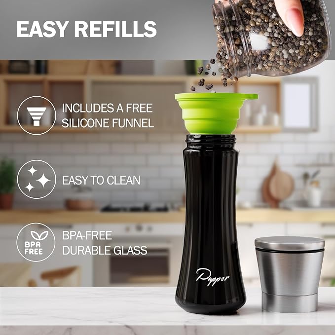 HOME EC Stainless Steel Salt and Pepper Grinder Set of 2 - Image 4