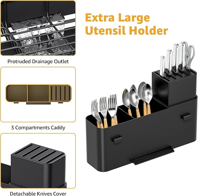 Urackify Large Dish Drying Rack – Expandable Dish Rack - Image 4