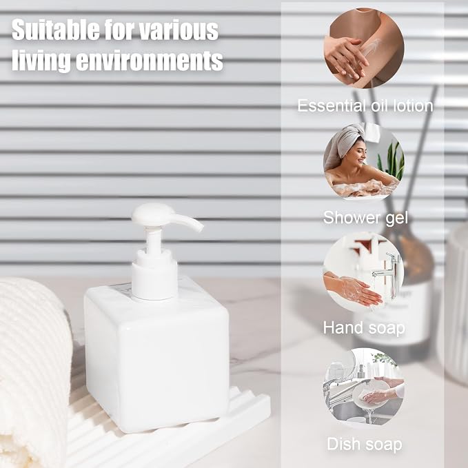 Pump Bottle, Refillable Plastic Empty Lotion Soap Dispenser Liquid Container - Image 3