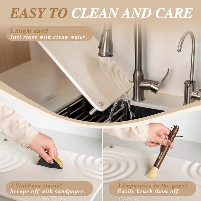 Pearl White 2Pcs Large Stone Dish Drying Mat - Image 7