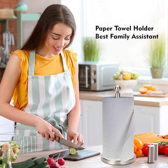 Kalitro Paper Towel Holder Countertop, Standing Paper Towel Roll Holder - Image 8