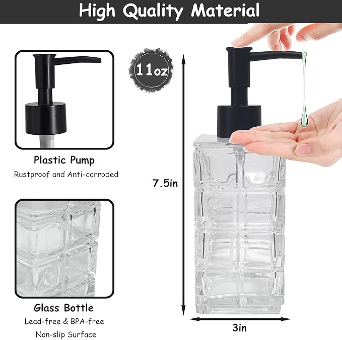 Clear Glass Soap Dispenser - Image 2