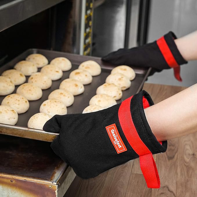 Silicone Oven Mitts, Magnetic Oven Mitt Set, Cotton Oven Mits Heat Resistant - Image 8