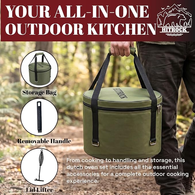 HITROCK Cast Iron Camp Dutch Oven - Image 3