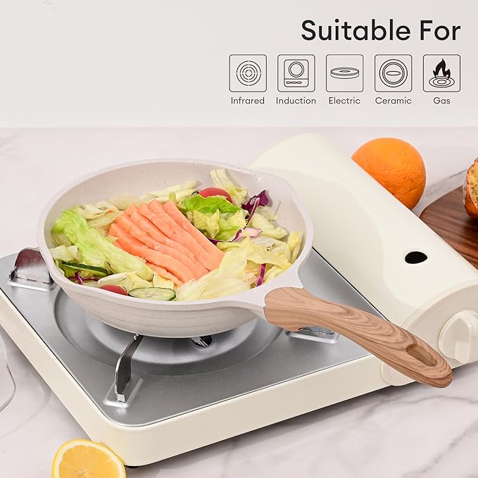 JEETEE 10 Inch Nonstick Frying Pan, Stone Coating Cookware, Nonstick Omelette - Image 9