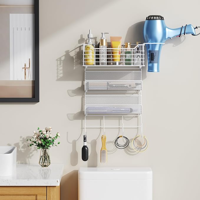 VITVITI Metal Hair Tool Organizer Wall Mount, Hair Dryer Holder - Image 2