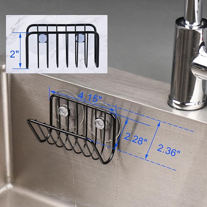 Toplife Sponge Holder for Kitchen Sink, Rust-Proof Suction Cup Sponge Caddy - Image 3