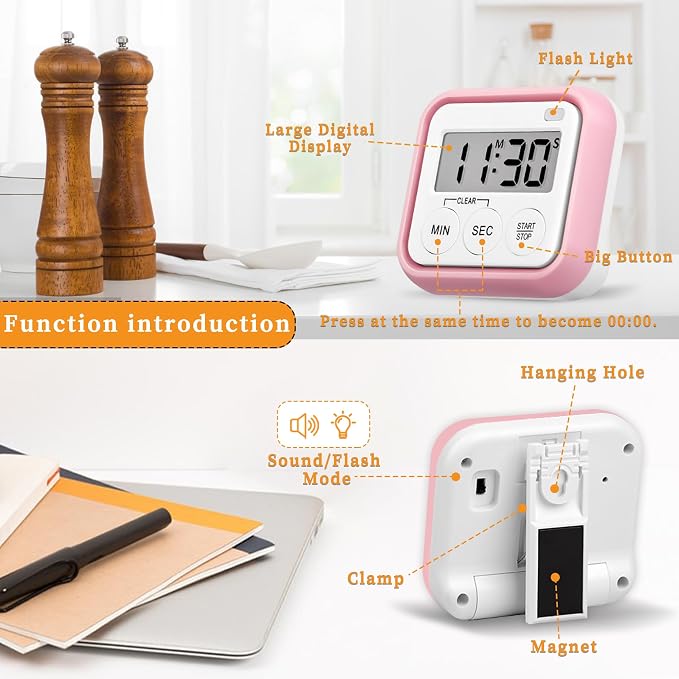 Timer, Kitchen Timers for Cooking Classroom Timer for Kids Teachers Magnetic - Image 4