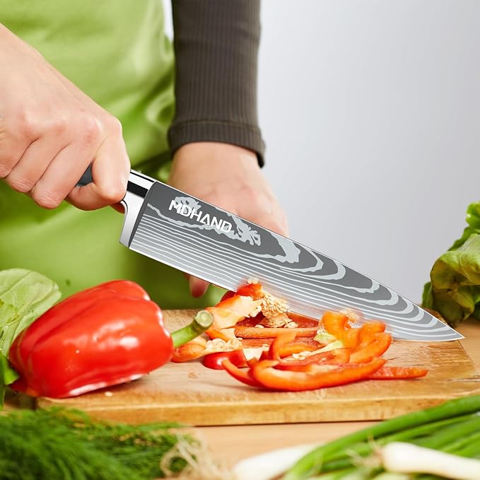 MDHAND Chef Knife Set with Roll Bag, High Carbon Stainless Steel Japanese - Image 5