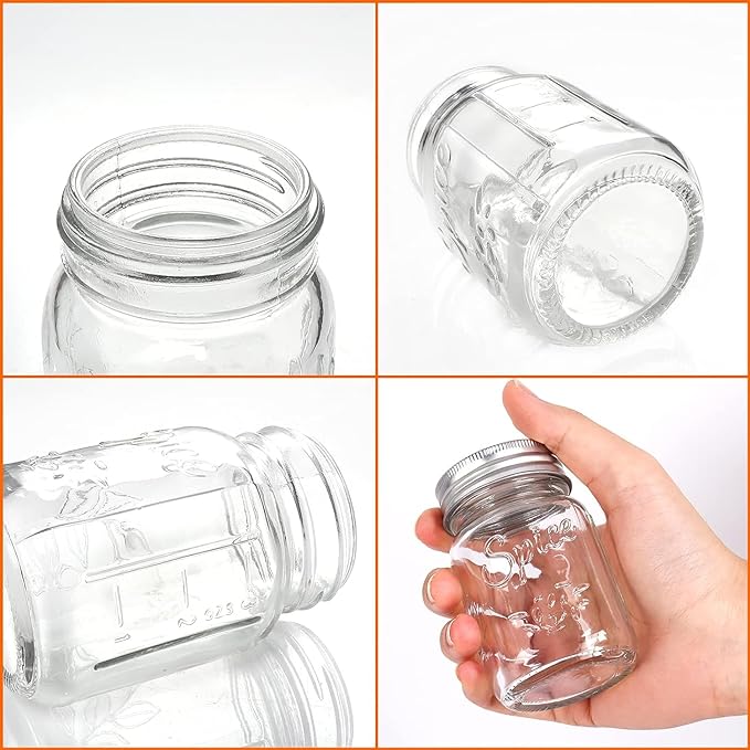 CycleMore 30 Pack 4oz Glass Mason Spice Jars, Round Spice Containers - Image 3