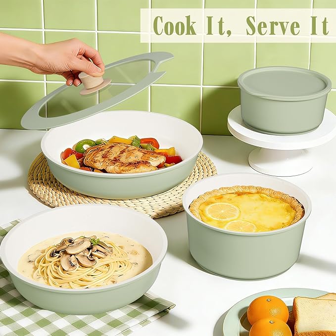 Umite Chef Non Stick Pots and Pans Set, Nonstick Healthy Induction Cookware - Image 8