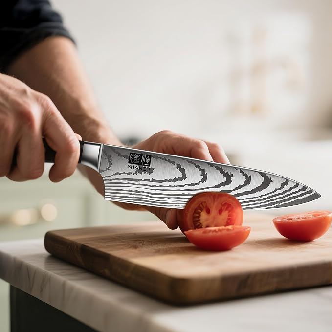 SHAN ZU Japanese Chef Knife Set 5 PCS, High Carbon Stainless Steel Ultra Sharp - Image 6