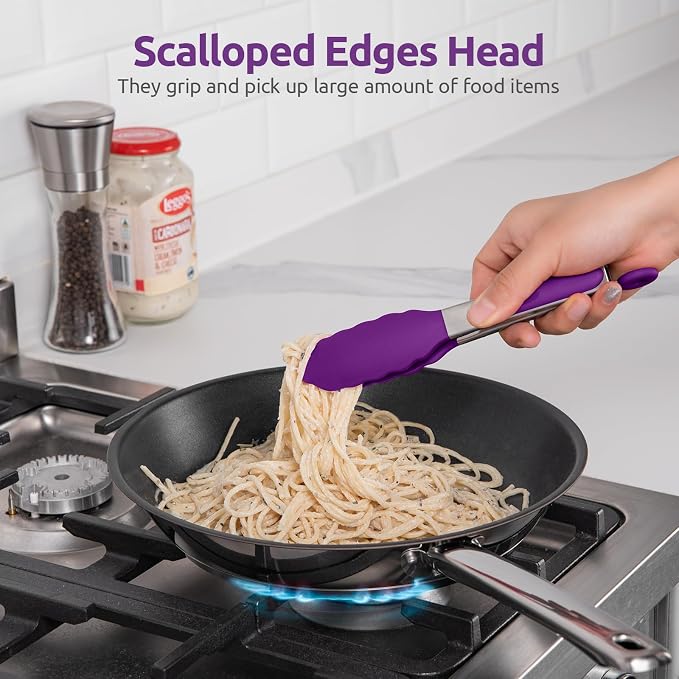 600ºF Heat Resistant Kitchen Tong: U-Taste 7 inch Silicone Cooking Tong - Image 4