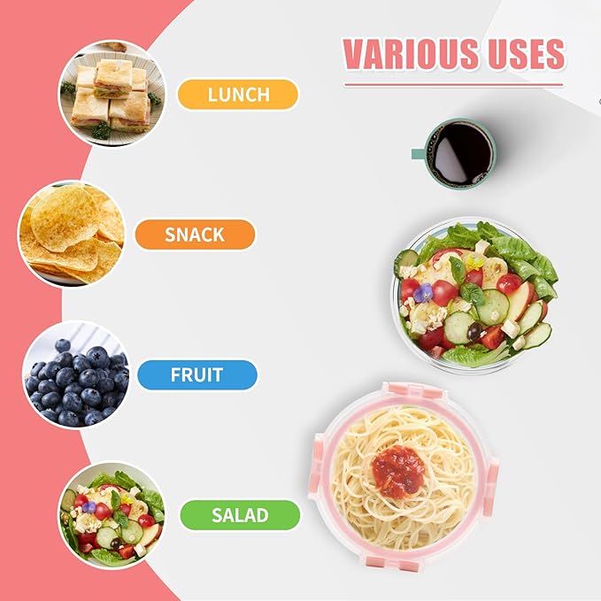 GULFLIN 12 Pack 13oz Small Glass Food Storage Containers - Image 5