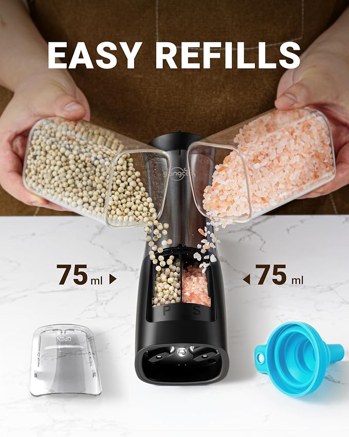 Sangcon Electric Salt and Pepper Grinder Set Shaker 2 IN 1 - Image 6