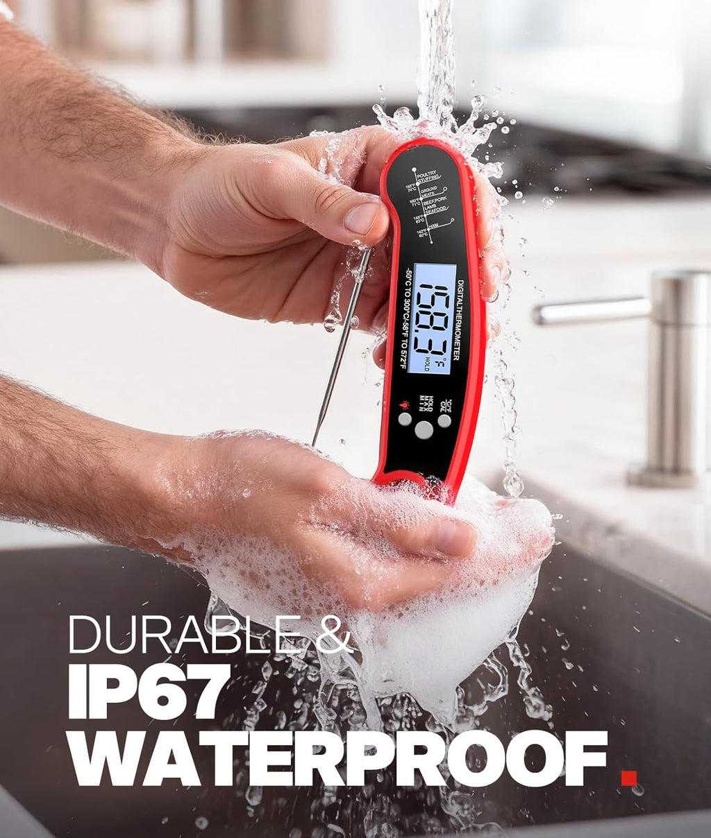 Meat Thermometer Digital, 1-2 Sec Instant Read, Stocking Stuffers for
