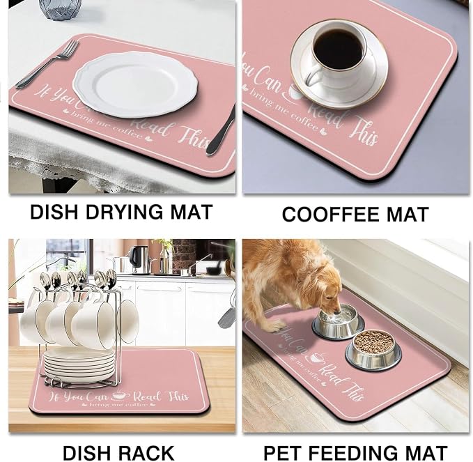Coffee Bar Mat for Countertops 18inx24in, Absorbent Hide Stain Anti-Slip Cafe - Image 8