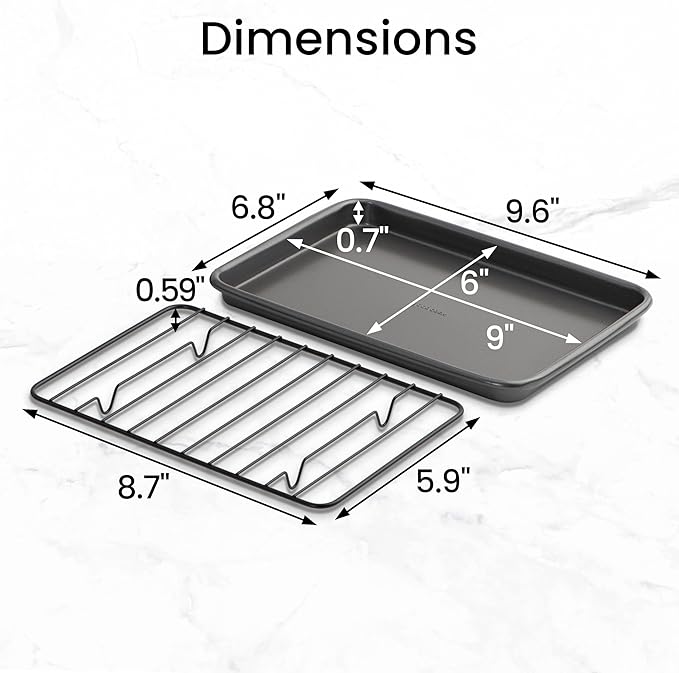 GoodCook Set of 2 Nonstick Steel 9" x 6" Toaster Oven Mini Baking Sheets - Image 5