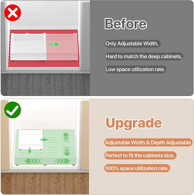 1 Pack Pull out Cabinet Organizer, Width Depth, - Image 3