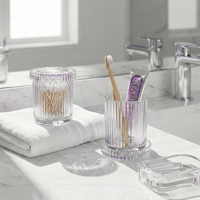 2 Pack Glass Qtip Holder Dispenser - Image 6
