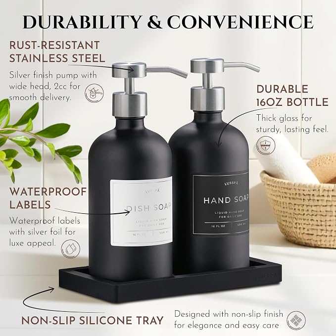 Glass Soap Dispenser Set of 2 - Image 6
