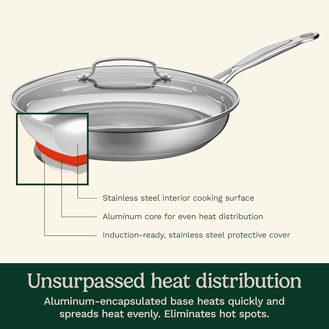 Cuisinart 12 Inch Skillet with Glass Cover, Chef's Classic Collection - Image 2