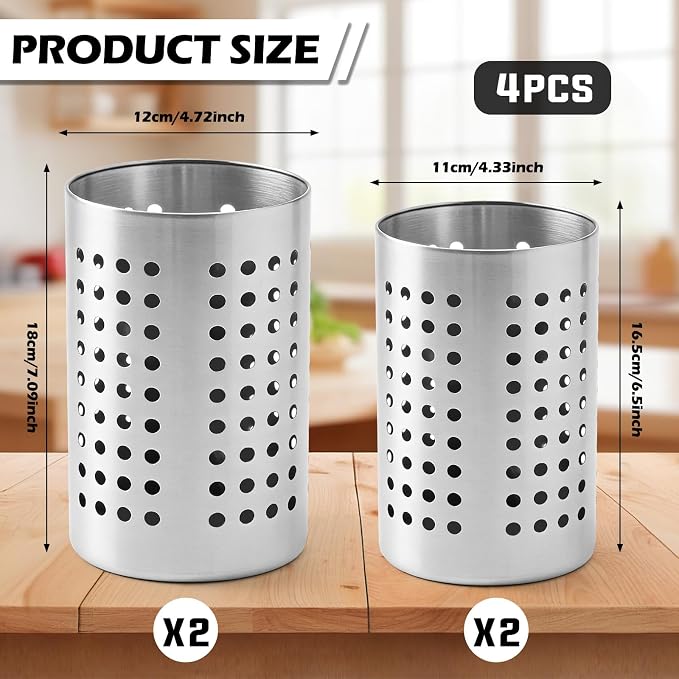 4PCS Stainless Steel Utensil Holder and Utensil Drying Holder, as a Kitchen - Image 2