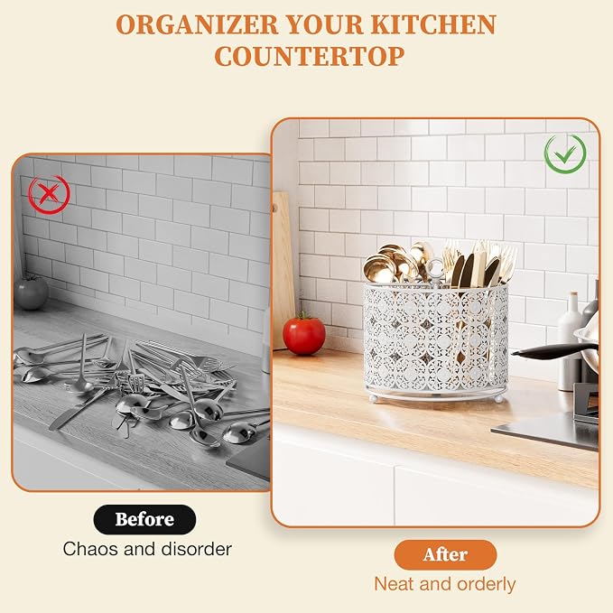 YIUKEA Rotating Utensil Caddy Holder - Image 6