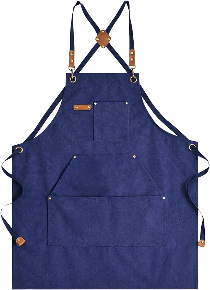 Aoomzoon Canvas Aprons for Men Chef Apron, Work Apron - 16oz Heavy Duty Cross by Aoomzoon