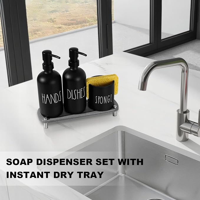 Kitchen Soap Dispenser Set, 16.9 fl oz Hand and Dish Soap Dispensers - Image 8