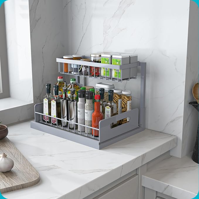REALINN Under Sink Organizer, Pull Out Cabinet Organizer 2 Tier Slide Out Sink - Image 5