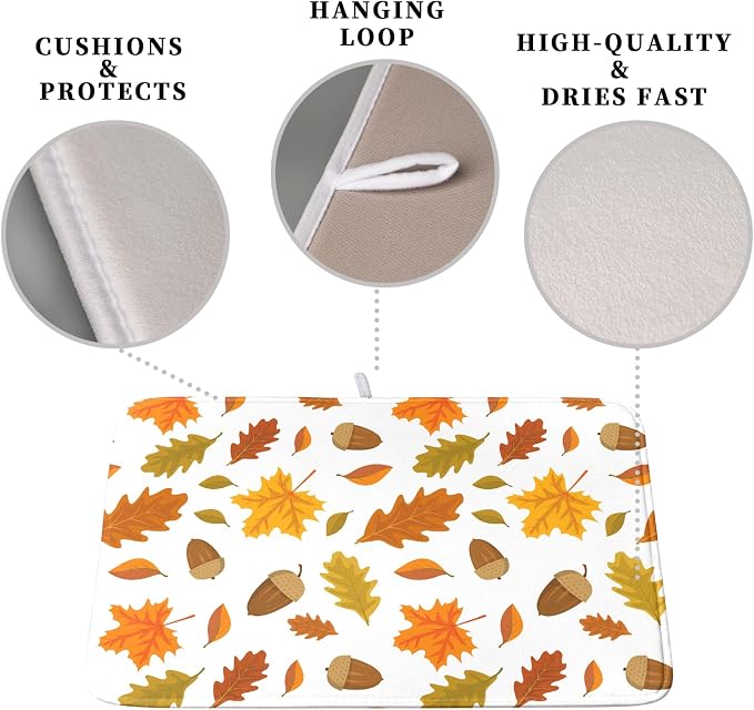 Fall Leaves Dish Drainer Mat - Image 3