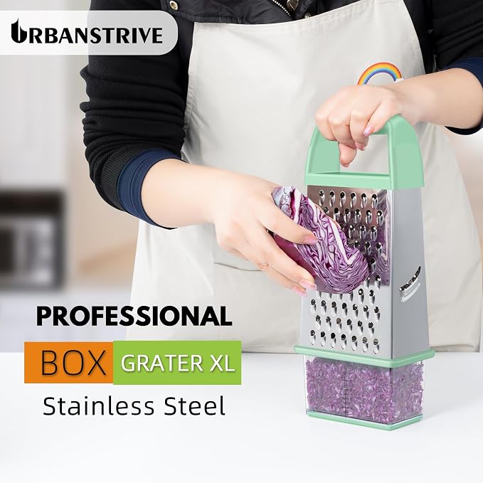 Urbanstrive Cheese Grater With Container, Professional Cheese Grater with Handle - Image 5