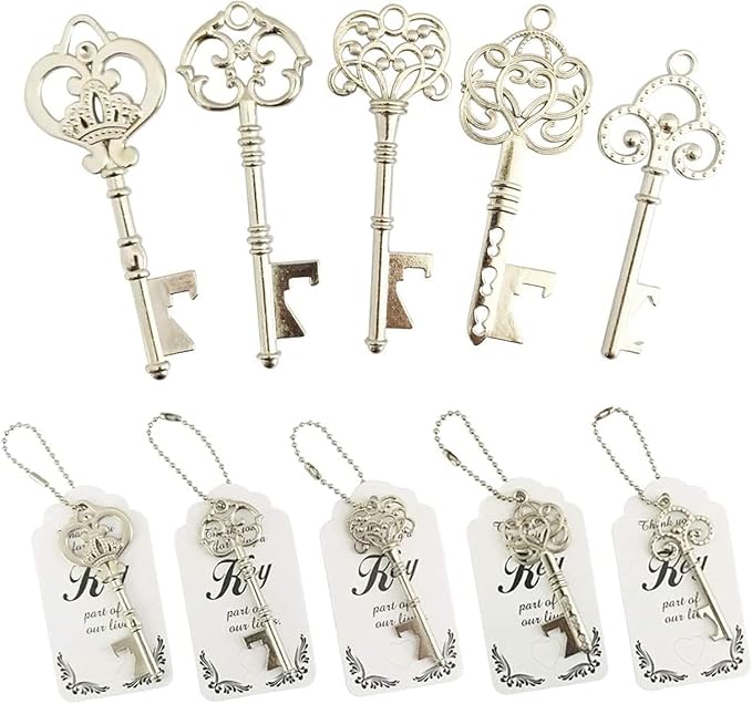 WODEGIFT 50pcs Vintage Skeleton Key Bottle Opener, Bridal Shower Favors by WODEGIFT