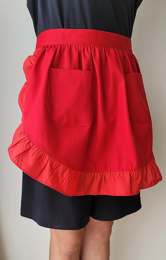 CRB Fashion Waist Apron Kitchen Cooking Restaurant Cotton Bistro Half Aprons - Image 3