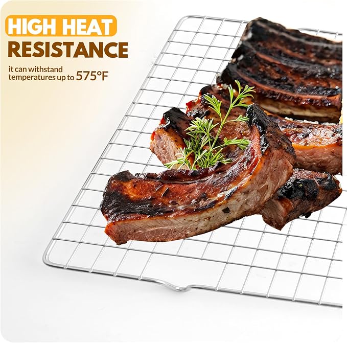 2 PCS Cooling Racks for Cooking and Baking, 15x10 Inches Stainless Steel - Image 6