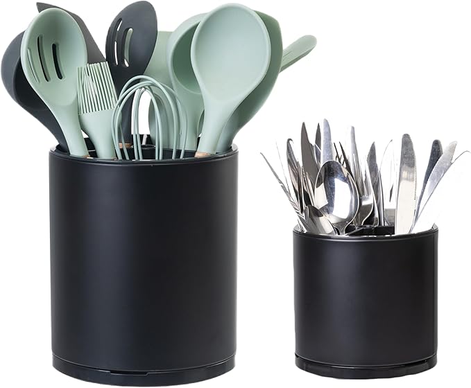 LIBODOUR Kitchen Utensil Holder Extra Large Rotating by ModernandFarmhouseUtensilHolder