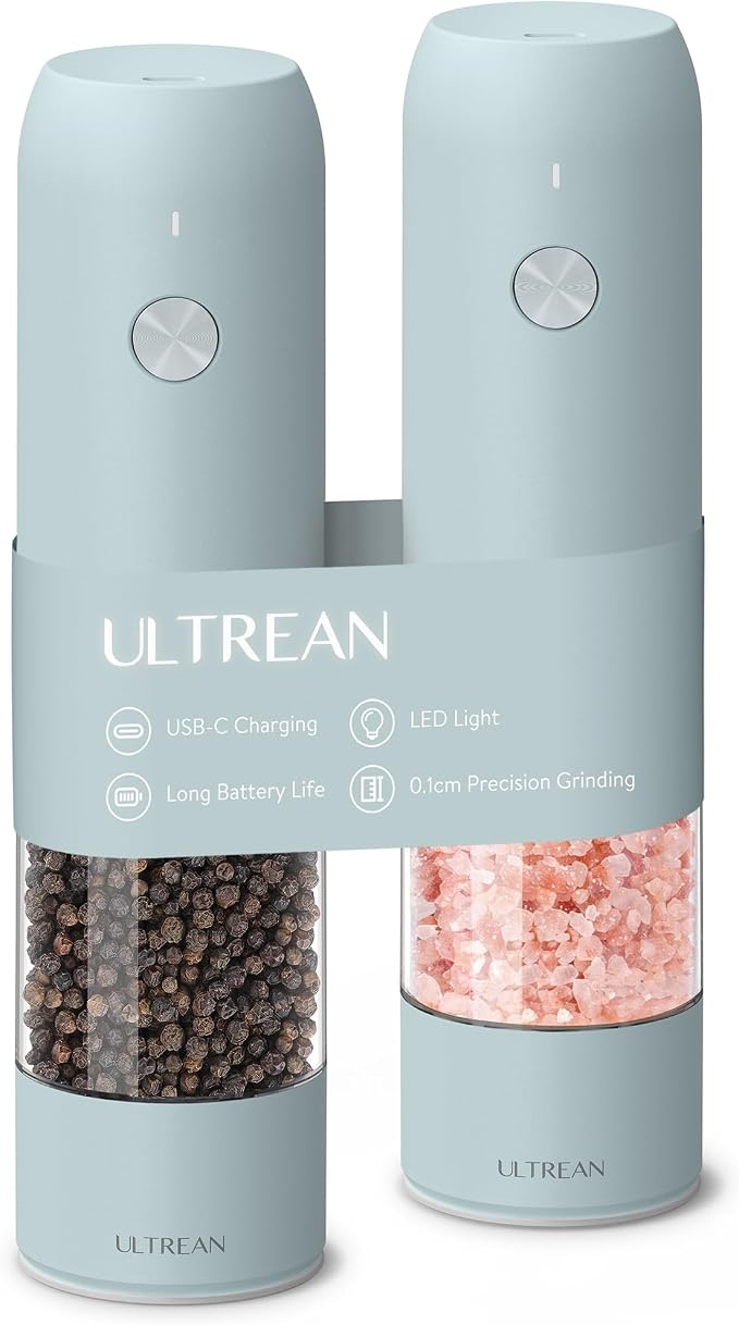 Ultrean Pepper Grinder, Rechargeable Salt and Pepper Grinder by Ultrean
