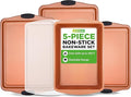 NutriChef 5‑Piece Non‑Stick Bakeware Set – Premium Carbon Steel Baking Pans Set by NutriChef%E2%84%A2Kitchen