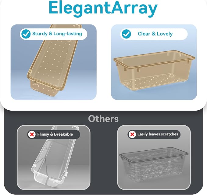 ElegantArray 12 PCS Drawer Organizer Set, 4 Sizes Tool Storage Trays - Image 2