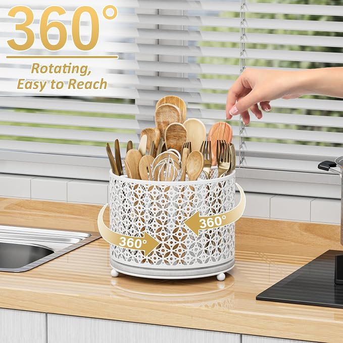 360° Rotating Kitchen Utensil Holder - Image 3