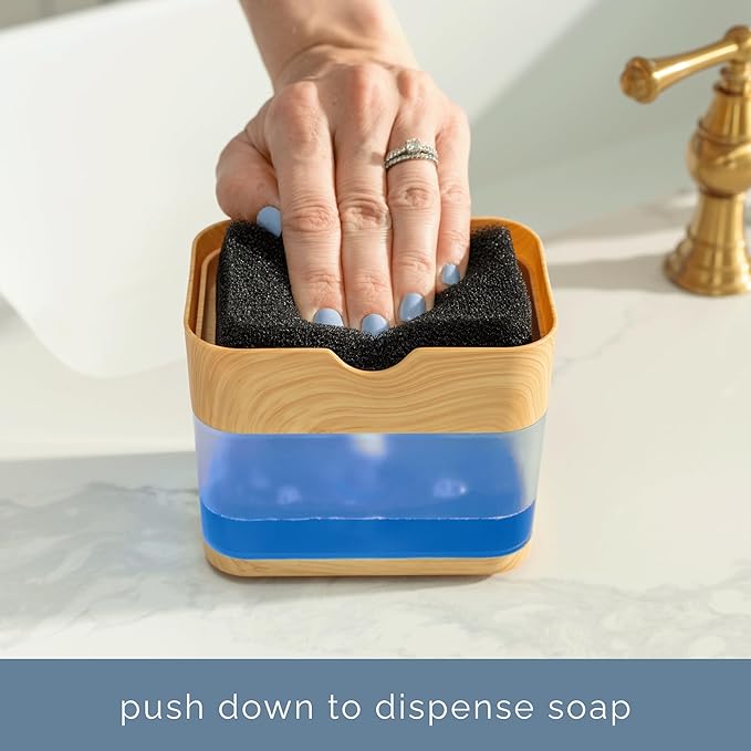 S&T INC. Dish Soap Dispenser and Sponge Holder - Image 2