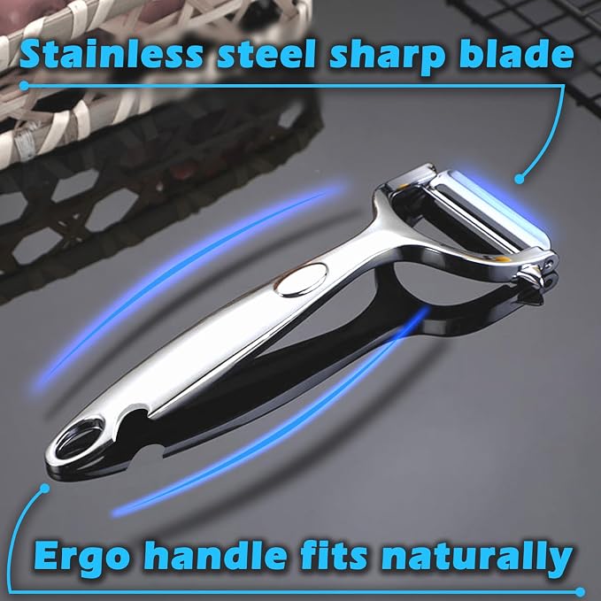 Vegetable Peeler with Bottle Opener, Stainless Steel, Razor-Sharp Blade - Image 5