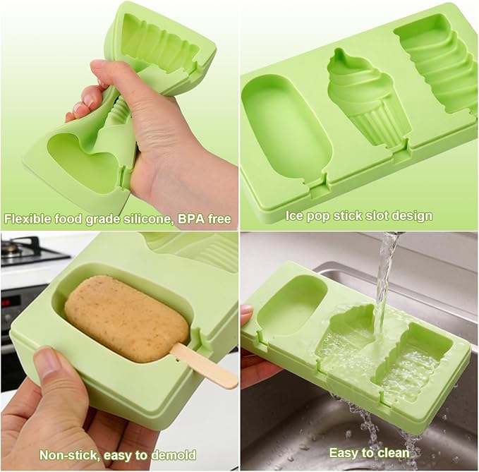 Juome Cake Pop Mold Kit, 2 Pack 6 Cavities Cakesicle Molds Silicone - Image 8